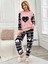 Kalp Desenli Polar Önü Soft Kadın Pijama Takımı VG012 1