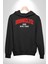 Brooklyn Kırmızı Erkek Kadın Siyah Dijital Baskılı Kapüşonlu Sweatshirt Hoodie 2