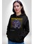 Roket Ata Binen Astronot Erkek Kadın Siyah Dijital Baskılı Kapüşonlu Sweatshirt Hoodie 3