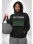 California Erkek Kadın Siyah Dijital Baskılı Kapüşonlu Sweatshirt Hoodie 1