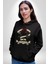Gözlüklü Kedi Çift Tasarım Erkek Kadın Siyah Dijital Baskılı Kapüşonlu Sweatshirt Hoodie 2