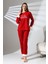 Hello Beautiful Nakış Detaylı Raporlu Polar Kadın Pijama Takımı VG078 2