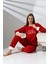 Hello Beautiful Nakış Detaylı Raporlu Polar Kadın Pijama Takımı VG078 4