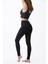 Looksense Kadın Siyah Yüksek Bel Çift Cepli Toparlayıcı Fitness Spor Tayt 1005 4