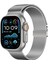 Apple Watch Ultra 49MM Zore KRD-121 Metal Hasır Kordon-Gümüş 1