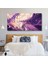Panoramik Kanvas Duvar Tablosu Soyut Mor Kremrengi Mermer Deseni 1