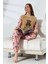 Ayıcık Nakış Detaylı Önü Soft , Polar Kadın Pijama Takımı VG075 1