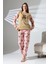 Ayıcık Nakış Detaylı Önü Soft , Polar Kadın Pijama Takımı VG075 3