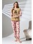 Ayıcık Nakış Detaylı Önü Soft , Polar Kadın Pijama Takımı VG075 4