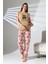 Ayıcık Nakış Detaylı Önü Soft , Polar Kadın Pijama Takımı VG075 5