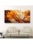 Panoramik Kanvas Duvar Tablosu Soyut Yağlı Boya Görünümlü Turuncu Çiçek 1