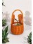 Turuncu Renkli Rattan Tavşan Tasarımlı Dekoratif Sepet Çocuk Odası Oturma Odası Düzenleyici (30 cm ) Oceanpoint 4
