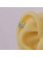 Çiçekli ve Kelebekli Mini Tragus Helix Piercing Kıkırdak Silver Renk Ha 1