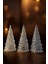 Kristal LED Işıklı Çam Ağacı Mum 3'lü Yılbaşı Süsü Işık Lamba Abajur Pilli Renkli Noel Süs Yılbaşına 3