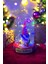 LED Işıklı Noel Baba Fanus Çam Ağacı Mum Zirkon Kalpli Kolye Hediyesi Kutulu Yılbaşı Hediye Seti 2