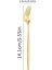 6 Adet Mini Boy Lüx Gold Fondü Çatalı Paslanmaz Çelik 14 cm Tatlı Çatalı 3