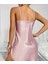 Utsnstore Düz Sade Saten Şık Kadın Pembe Gecelik 455 2