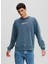 Bisiklet Yaka Mavi Erkek Sweatshırt 246D1802_KLJ Relaxed Acıdwash Sweat 1