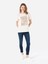 Regular Fit Yuvarlak Yaka Kadın Ekru Kısa Kol Tişört Cl1067938 3