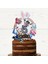 Alice In Wonderland Temalı Kız Çocuk Doğum Günü Isme Özel Pasta Parti Süsü (26X20CM) 1