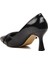 Siyah Kırışık Kadın Topuklu Ayakkabı 4