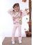 Love Sweat Desenli Pembe Fitilli Taytlı 2 Ip Pamuk Kız Çocuk Takımı 3-10 Yaş 7223-P 1