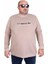 Erkek Büyük Beden Sıfır Yaka 3ip Sweat London 24208 Camel 1