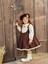 Balkabağı Kahve Retro Vintage Kız Bebek Elbisesi Özel Dikim Kız Çocuk Elbisesi Doğum Günü Elbisesi 3