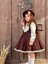 Balkabağı Kahve Retro Vintage Kız Bebek Elbisesi Özel Dikim Kız Çocuk Elbisesi Doğum Günü Elbisesi 4