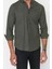 Moda Düğmeli Yaka Düz Uzun Kol Slim Fit Tek Cepli Gömlek 2