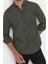 Moda Düğmeli Yaka Düz Uzun Kol Slim Fit Tek Cepli Gömlek 3