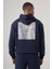 Jule Lacivert Oversize Baskılı Hoodie 3