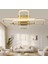 TT324-SR Tt Aydınlatma 57 x 17 Profil Sarı Kaplama 3 Lü Plofonyer LED Avize 2