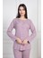 Mecit 6105 Gül Kurusu Kadın Büyük Beden Boydan Düğmeli Pijama Takımı 4