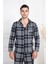 Mecit 2950 Beyaz Ekoseli Büyük Beden Kışlık Erkek Pijama Takımı 4