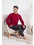 Mecit 3050 Bordo Ekoseli Erkek Büyük Beden Pijama Takımı 1