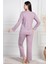 6104 Gül Kurusu Kadın Büyük Beden Pijama Takımı 3
