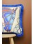 Saks Püsküllü, Blue Horse Theme Desen 43 x 43 cm Kare Kırlent Kılıfı 3