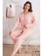 Renk ve Desen Seçenekli Dokuma Kumaş Önden Düğmeli Kadın Pijama Takımı 69751 1