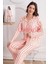 Renk ve Desen Seçenekli Dokuma Kumaş Önden Düğmeli Kadın Pijama Takımı 69751 3