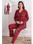Renk ve Desen Seçenekli Dokuma Kumaş Önden Düğmeli Kadın Pijama Takımı 69751 1