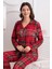 Renk ve Desen Seçenekli Dokuma Kumaş Önden Düğmeli Kadın Pijama Takımı 69751 3
