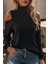 Kadın Uzun Kollu Balıkçı Yaka Omuz Pencere Detay Viskon Bluz 3