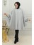 Kapüşonlu Kaşe Panço 0505-05 Gri 1