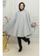 Kapüşonlu Kaşe Panço 0505-05 Gri 2