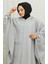 Kapüşonlu Kaşe Panço 0505-05 Gri 3