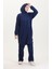 Astana Kumaş Kapüşonlu Tunik Pantolon Ikili Takım 0553-03 Lacivert 2