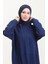 Astana Kumaş Kapüşonlu Tunik Pantolon Ikili Takım 0553-03 Lacivert 3