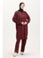 Ecrin Kumaş Baskılı Tunik Pantolon Ikili Takım 0555-04 Bordo 2