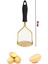 Patates Ezici Paslanmaz Metal Patates Ezici Püre Yapıcı Renkli Patates Ezeceği 24 Cm - Siyah 3